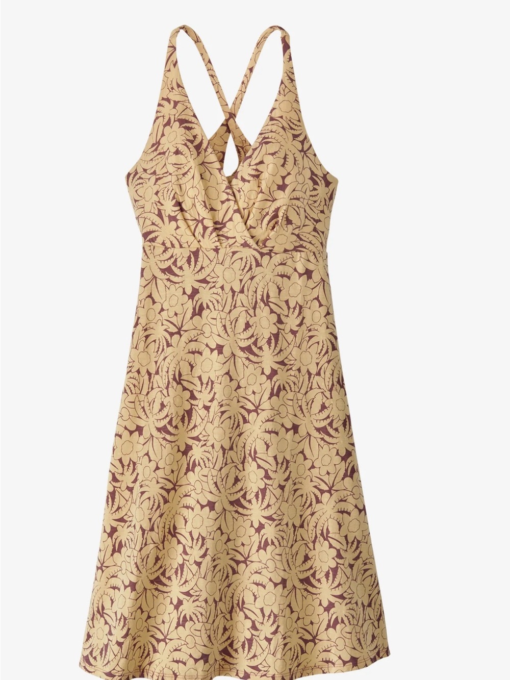 Patagonia Beige and Maroon Floral Crossover Sundress Amber Dawn